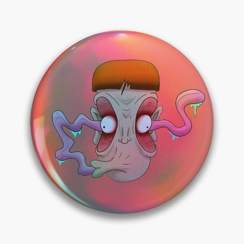 wide eye'd Pin Holographic Star Heart Pin Brooches Laminated Button Fashion Accessory