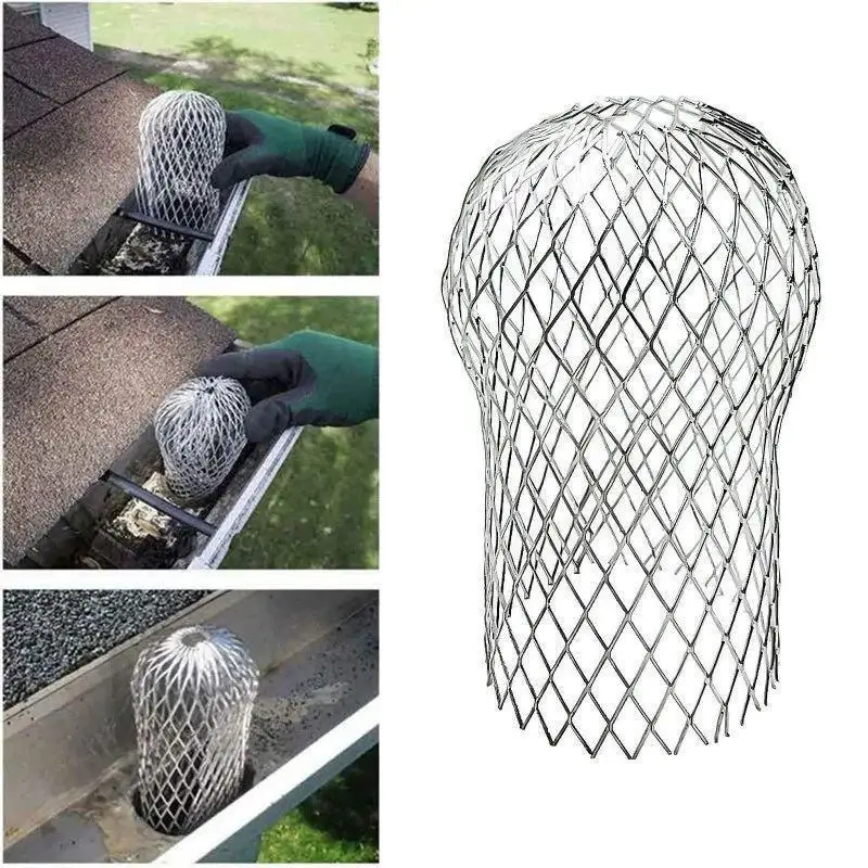 Aluminum Alloy Drain Pipe Mesh Filter Anti-Clogging Leaf Filter For Round Square Pipes Prevents Clogging From Leaves【Homeclub】