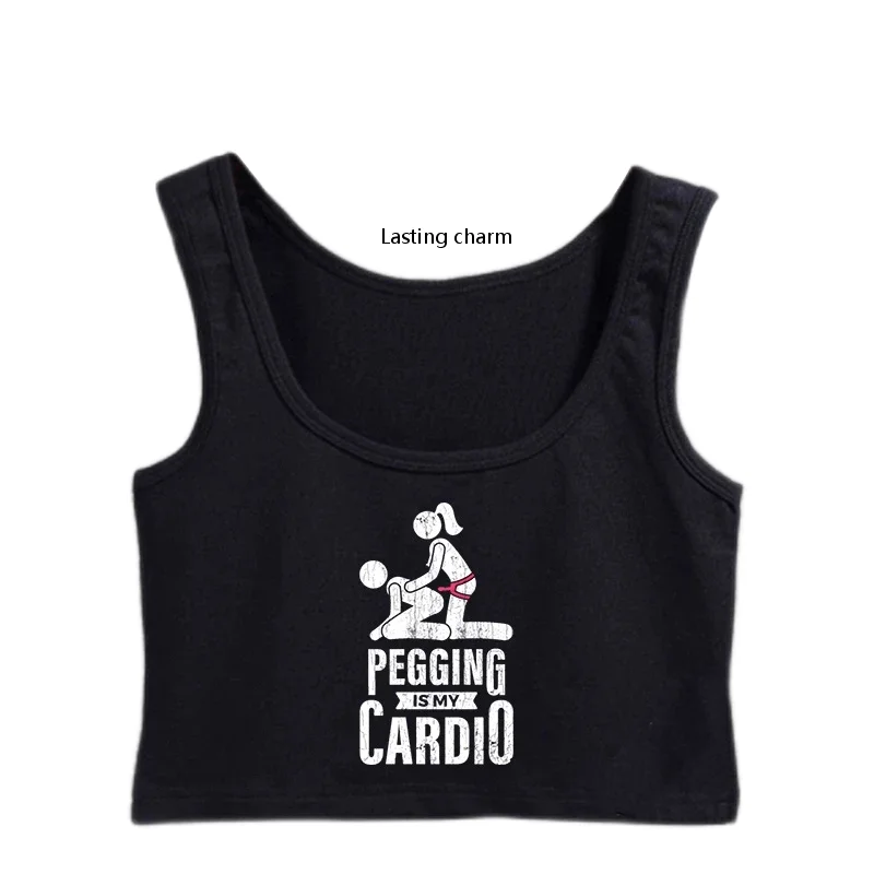 Lasting charm Pegging Is My Cardio Bsdm Lovers Attire Submissive Crop Top