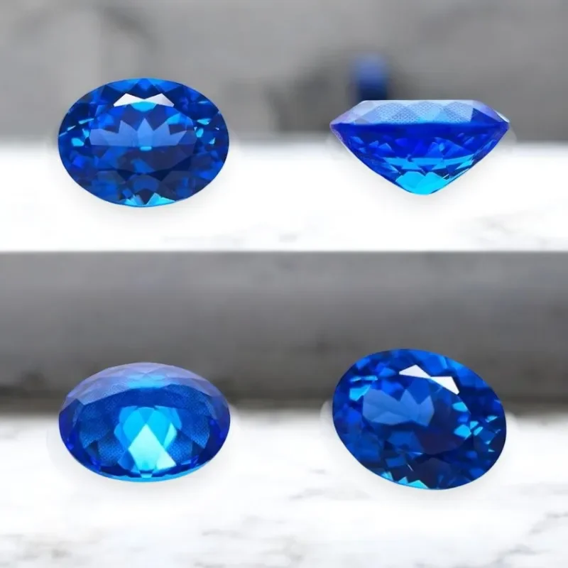 High Quality Lab Grown Sapphire Oval Shape Multiple Colors Charms Gemstone for Rings and Necklaces Making Selectable Certificate