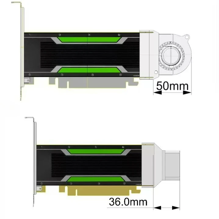 Graphics Card Cooler - Complete Cooling Mod Kit, Universal for NVIDIA P4, T4, M4, L4, A2 Default mini 4-pin connector