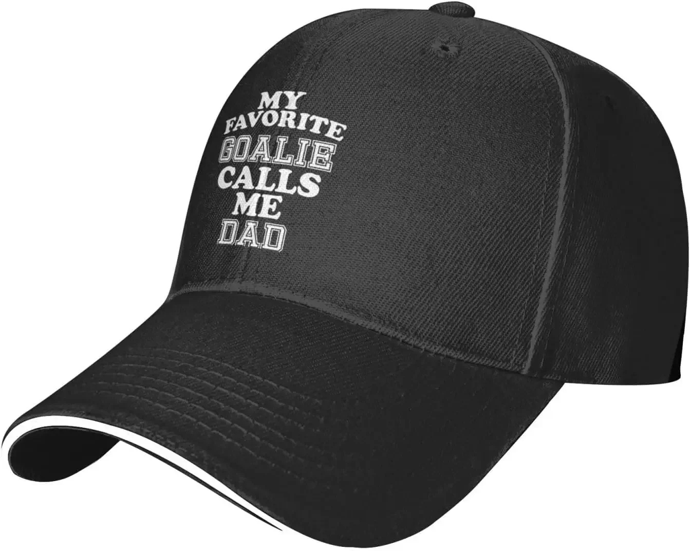 My-Favorite-Goalie-Calls-Me-Dad-Baseball-Cap, Mens Vintage Snapback Hats Trucker Hats Dad Hat Black