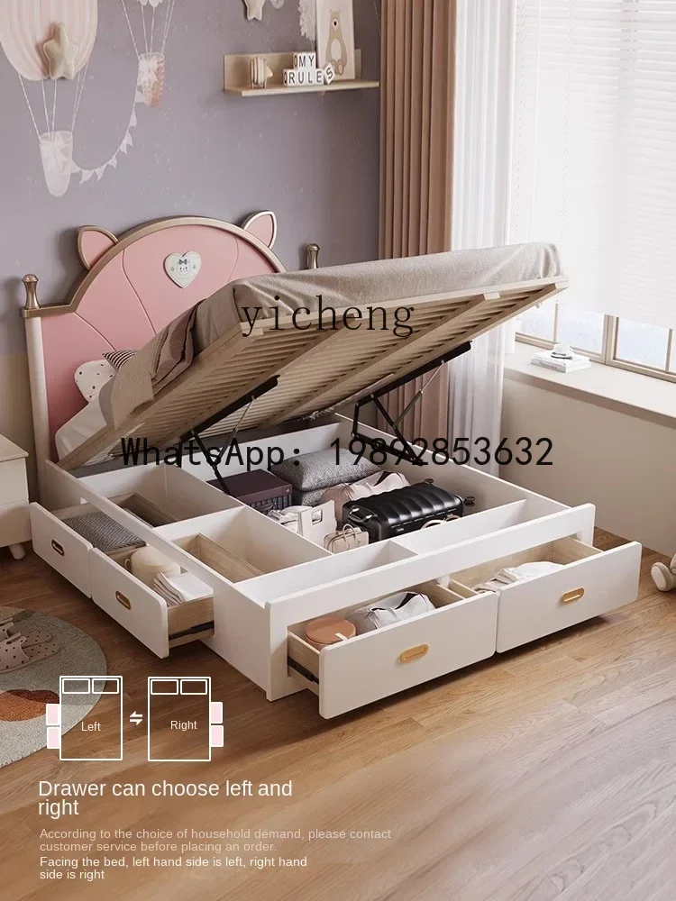 Full Solid Wood Teen Princess Bed Bedroom Single Bed