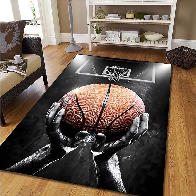 Basketball Player Doormat, Sports Theme Floor Rug, Non-Slip Welcome Mat for Entryway Home Decor Gift