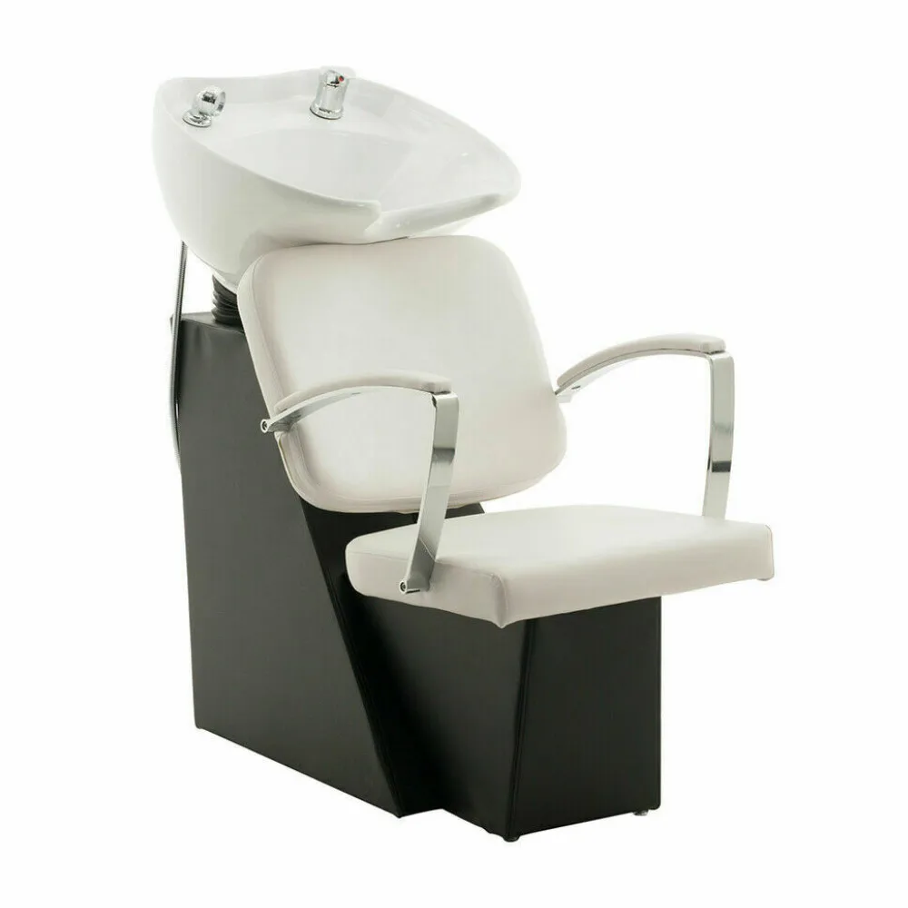 

CommercialShampoo Bed White Leather Shampoo Chair Barber Shop