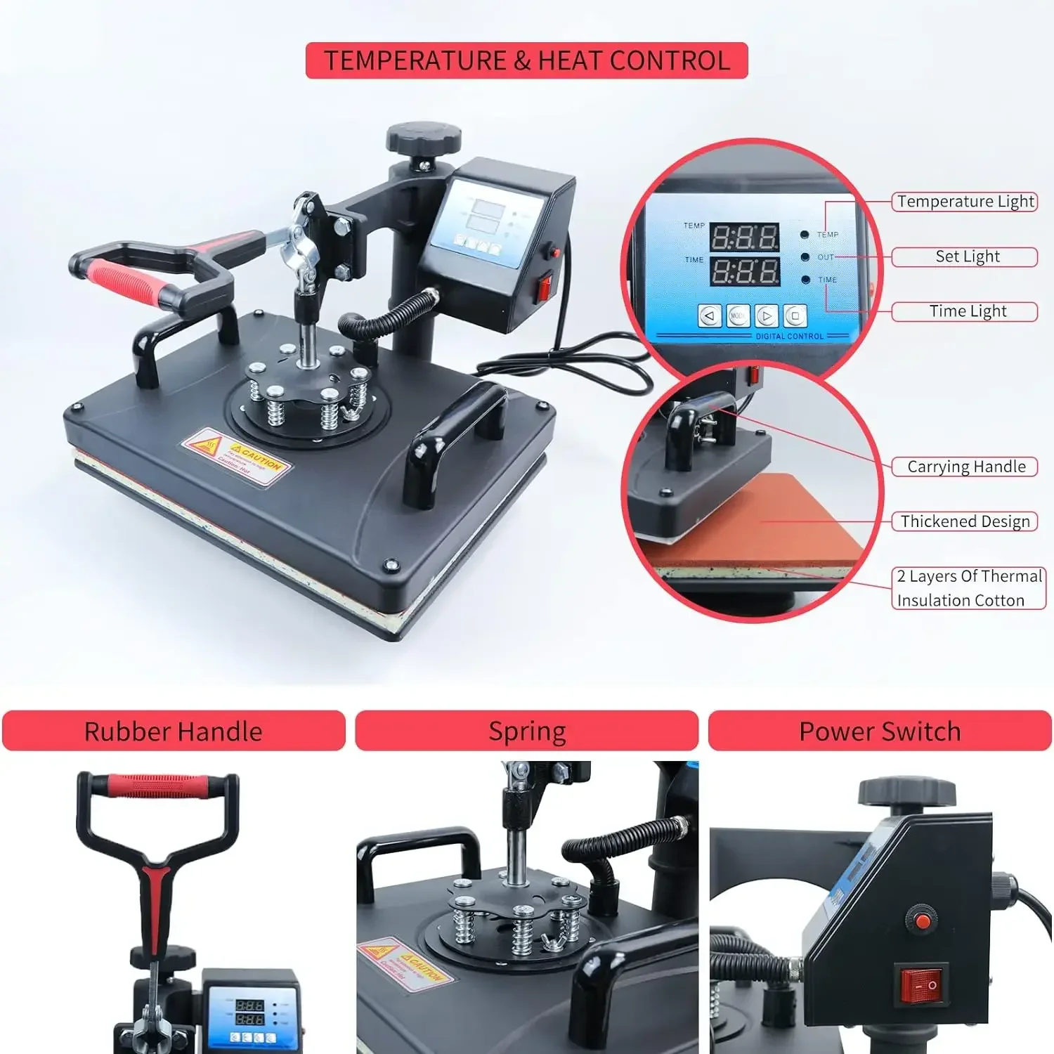 29*38  Automatic Lanyard Thermal Transfer Flatbed Embossing Printing Sublimation 8in1 Combo Heat Press Machine for T-shirt