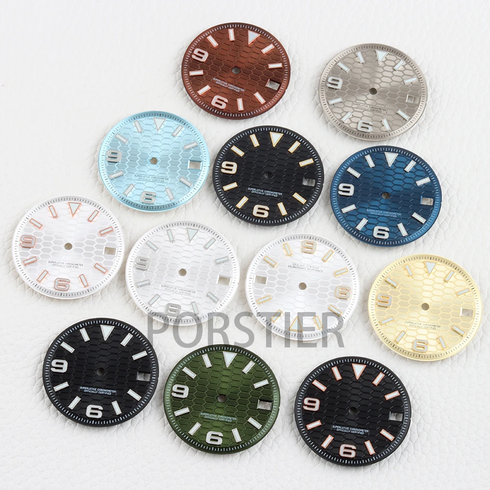 28.5mm Watch Dial Face NH35 Dial Hands Blue Luminous Dial for NH35/NH36 Movement fit Land-Dweller Watch Replacement Accessories - view 5