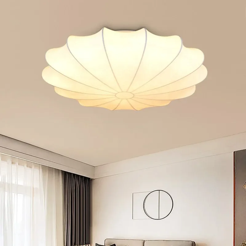 Imagem -06 - Luz de Teto Nordic Silk Lustre Japonês Petal Retro Sala e Quarto Lustre Luzes Lamparass Wabi Sabi