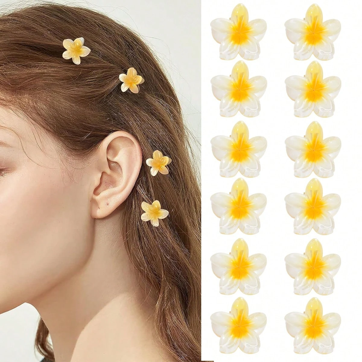 12-teiliges Set mit kleinen Haarspangen, Fransenklammern, Blumen-Haarklammern, Haarschmuck für Frauen und Mädchen, geeignet für Ballkleider, Alltagskleidung und Schulkleidung