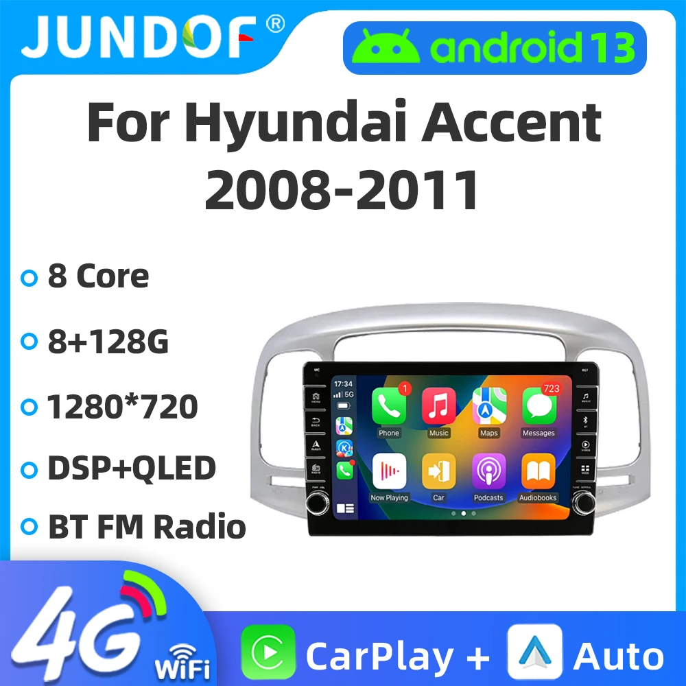 

Автомагнитола 2Din Android 13 для Hyundai Accent 3 2006-2011, мультимедийный видеоплеер с GPS, 4G, Wi-Fi, Carplay, стерео, RDS, головное устройство