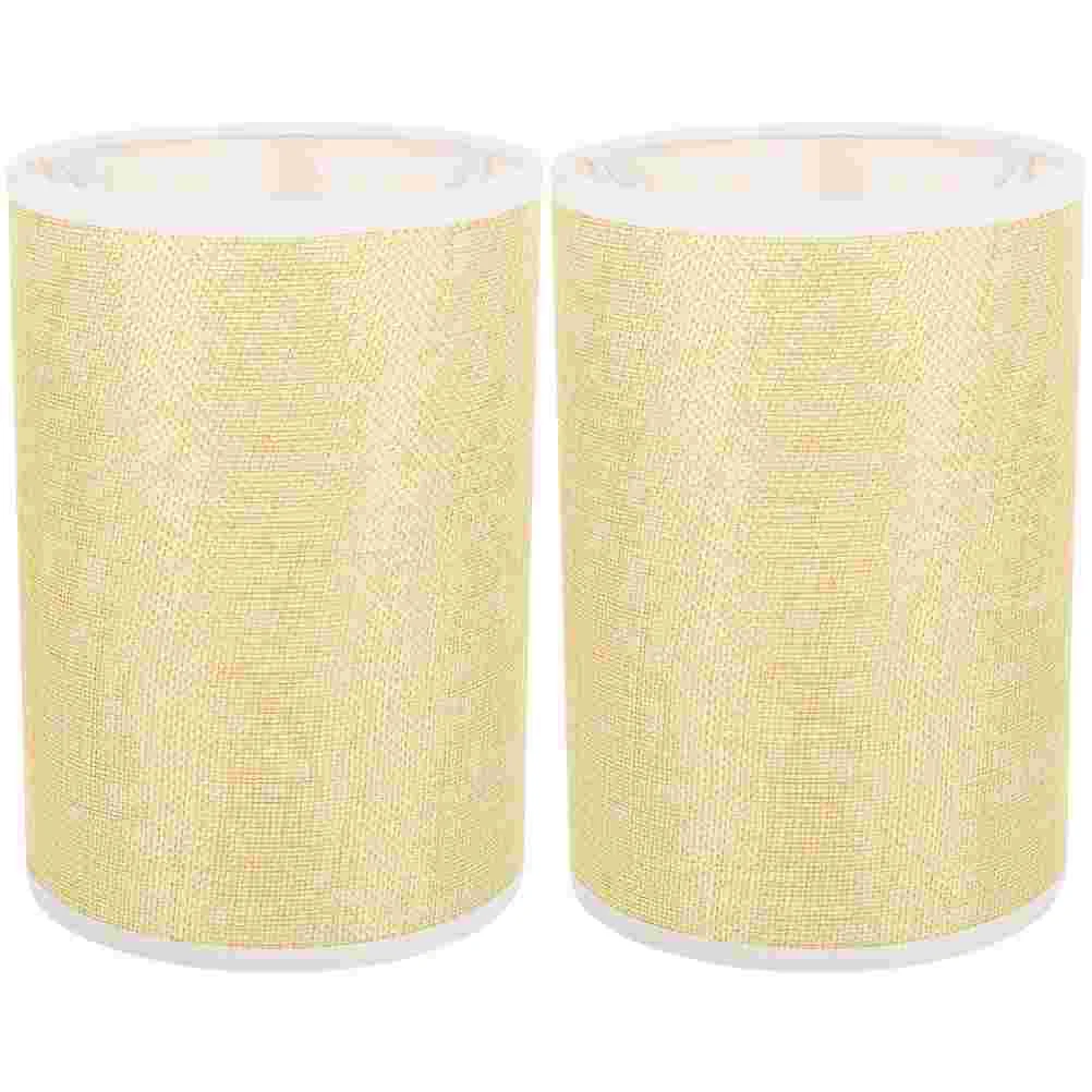 

2 Pcs Lamp Shade Lampshade E27 Bedroom Table Decorative Cover Round Accessory Khaki Light Modern