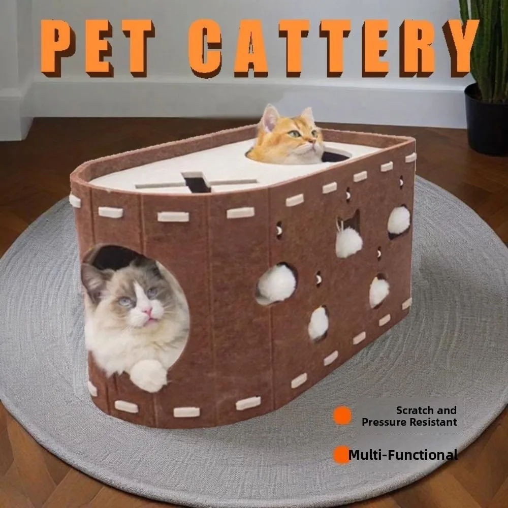 Tempat Tidur Kucing Lipat Bentuk L Anti Gores Berbahan Felt Dua Lapis Tahan Aus Empat Musim