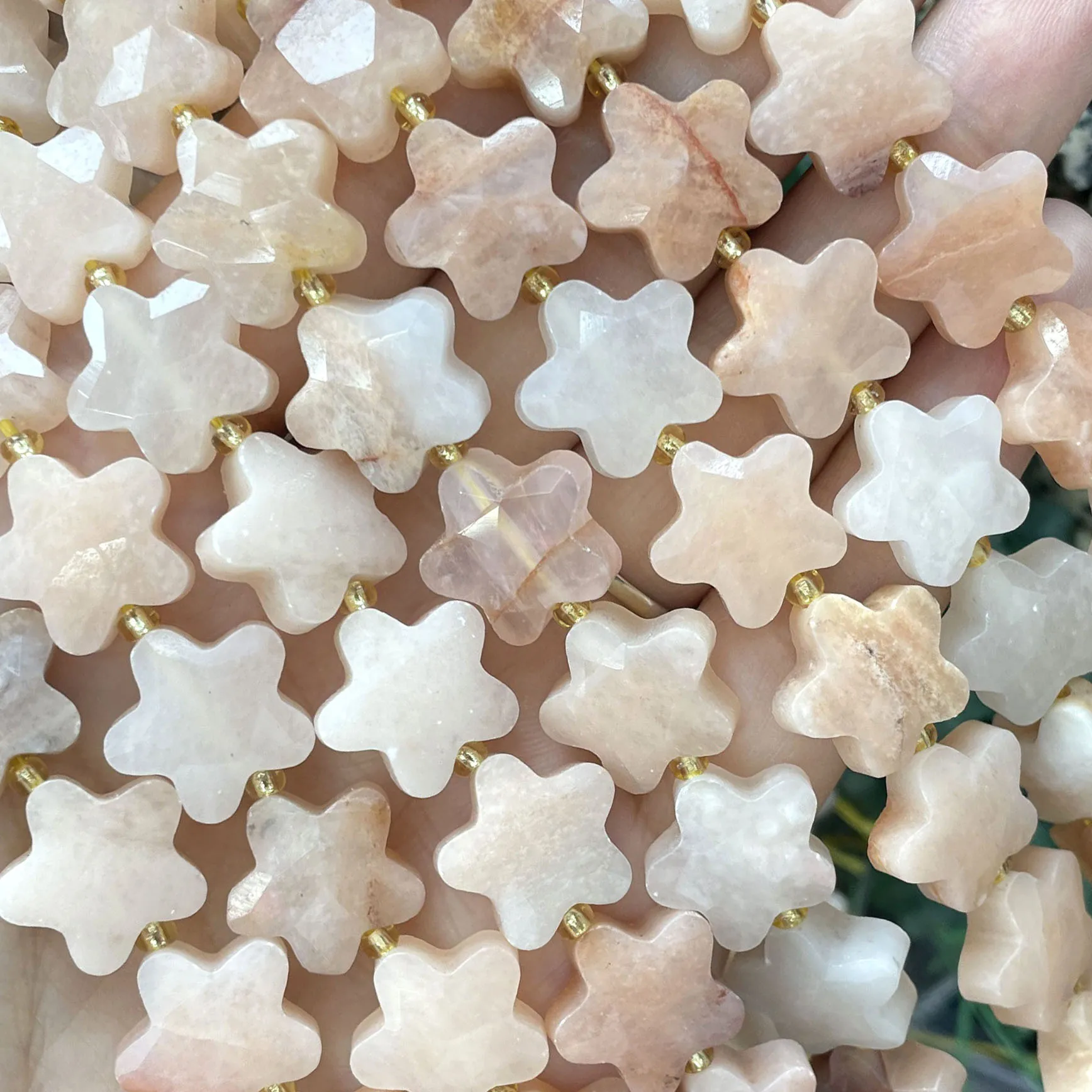 Natürliche Steinperlen in Sternform, facettiert, gelbe Jade, lose Perlen für Schmuckherstellung, DIY-Armband, Halskette, Ohrringe, Accessoires – Detail 7