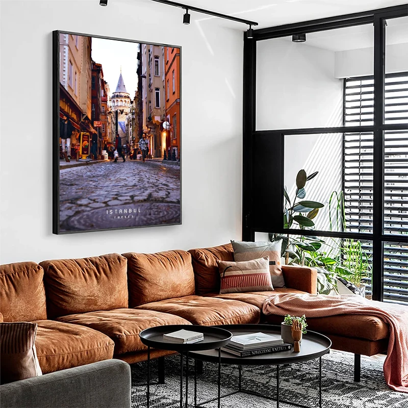 Modern Istanbul Turkey Landscap Tower Poster Mosque Sunrise Art Canvas Painting And Prints For Living Room Home Decor Frameless