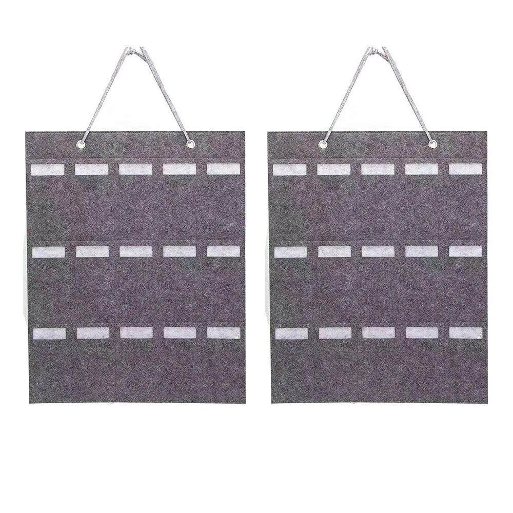 

2Pcs 15 Slots Sunglasses Display Hanging Bag Felt Wall-Mounted Eyeglasses Stand Holder Dust Proof Pocket Storage
