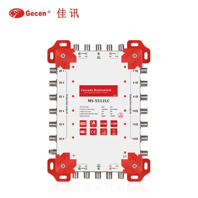 Gecen 5 In 12 Out C Ku Band Cascade Satellite Multiswitch Diseqc 2