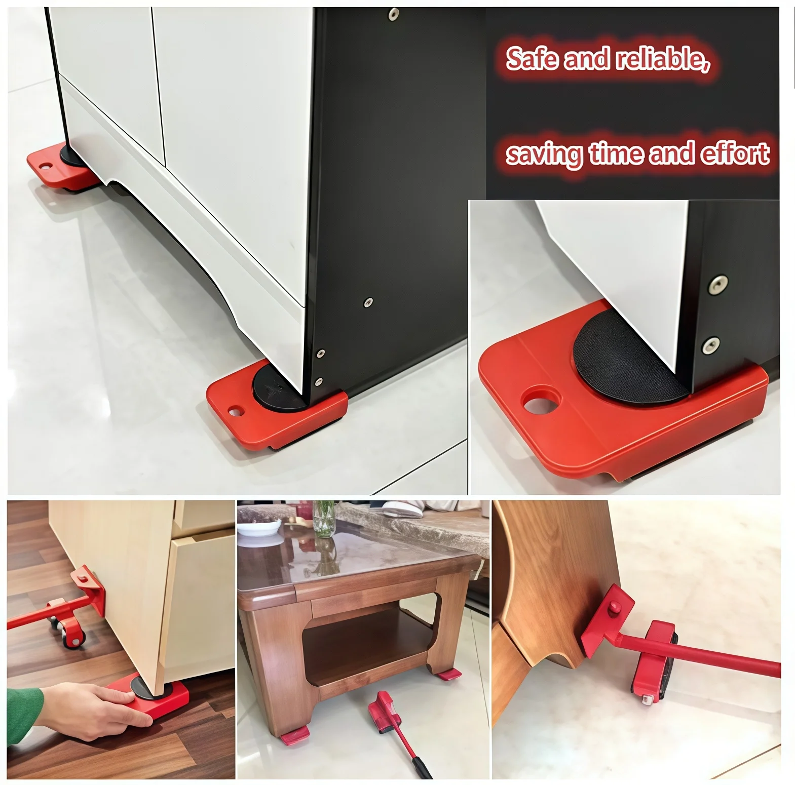 1 set of furniture movers, moving tools, heavy object shifting pulleys, refrigerator moving tools, sofa wardrobe movers, furniture pry bars, heavy household appliance moving rollers, labor-saving moving tools, universal shifting bases