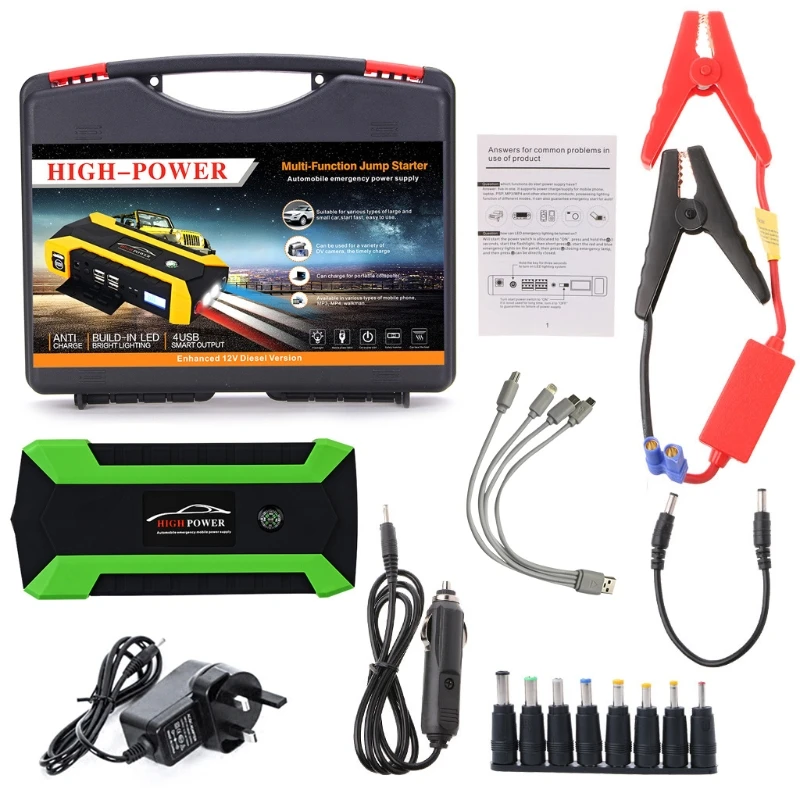 89800mAh 4 USB Portable Car Jump Starter Pack Booster Battery AOS