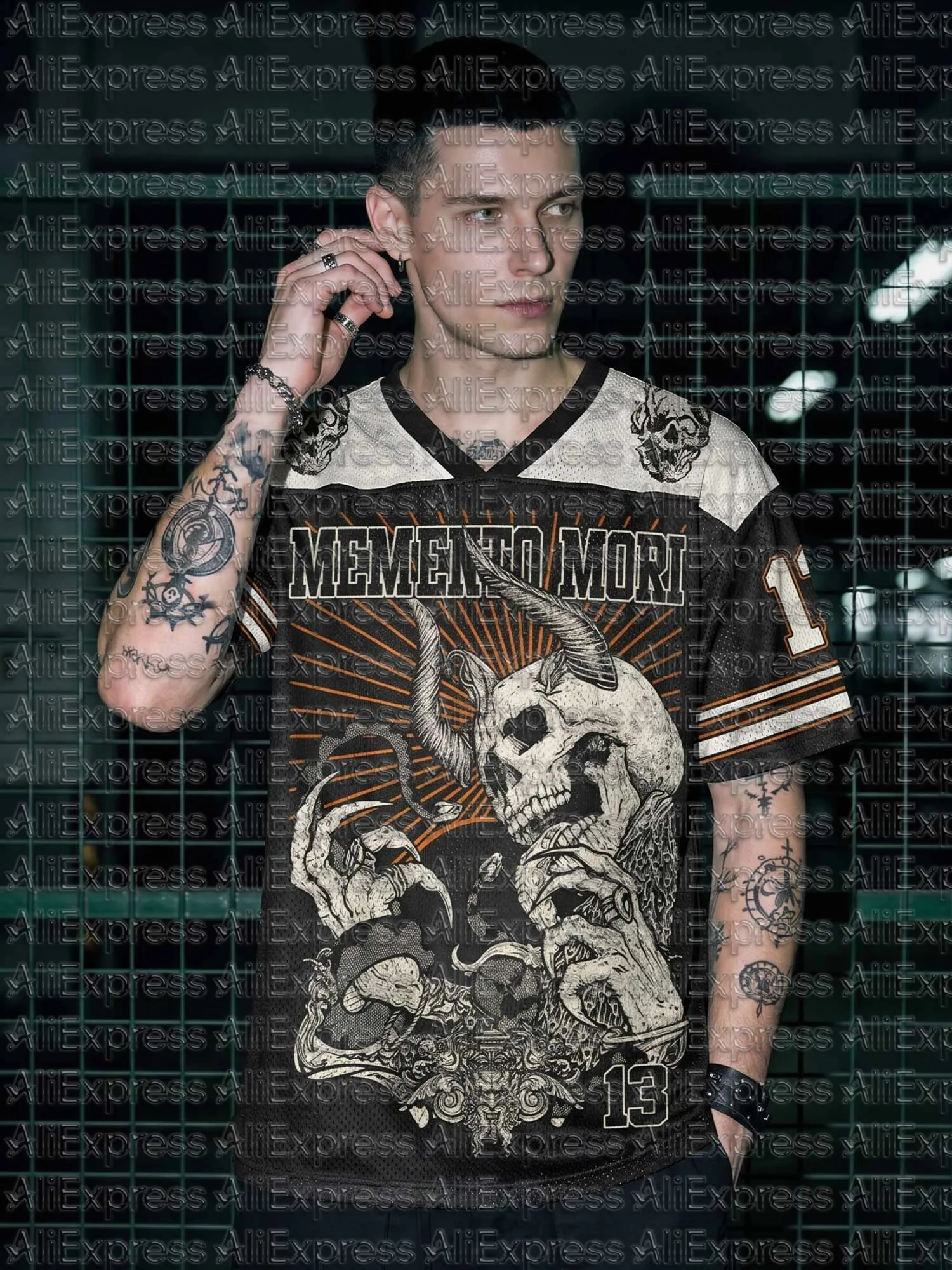 

2026 New Movie Sports Fashion Adult and Children's Short Sleeve V-neck Street Eye Clothing Gothic Style Horror Fans Gift