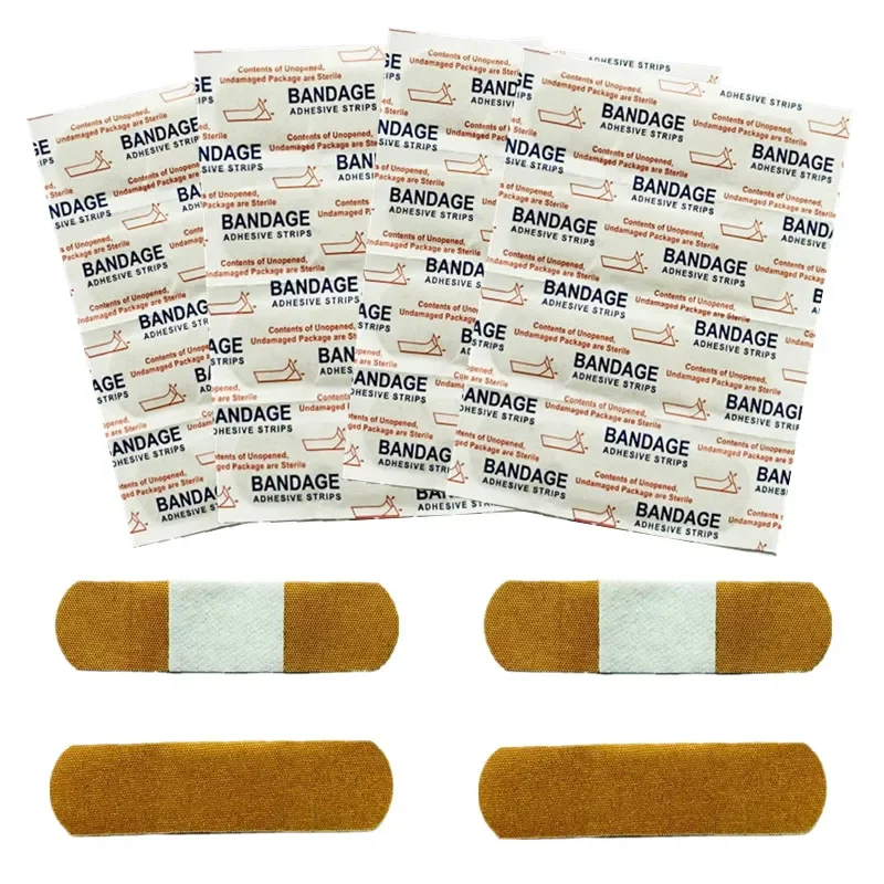 50pcs/set Elastic Cloth Band Aid Breathable Wound Plaster for Emergency First Aid Patch Tape Adhesive Bandages Skin Strips