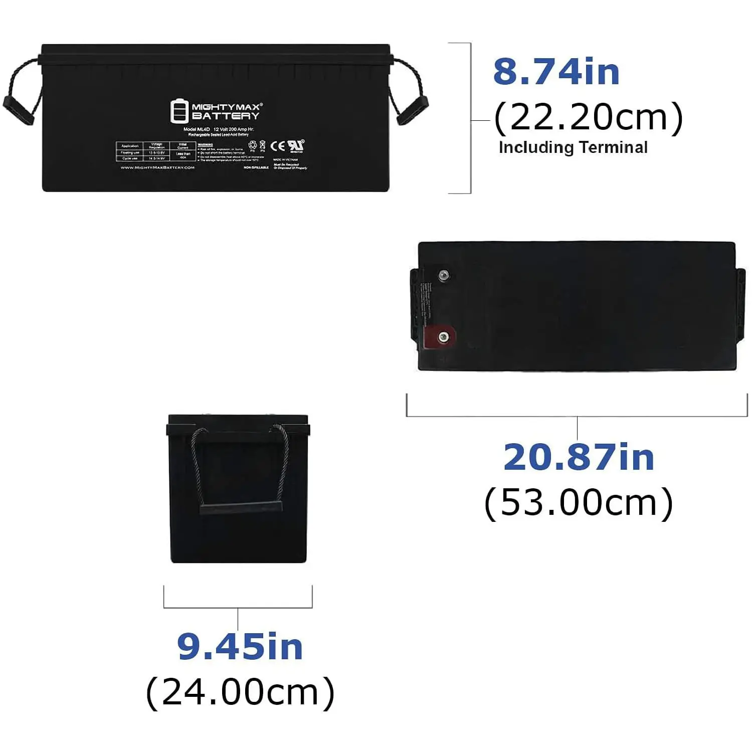 12V 200Ah 4D SLA AGM Deep Cycle Battery for RV Solar Marine Off-Grid Backup Power System, Customized