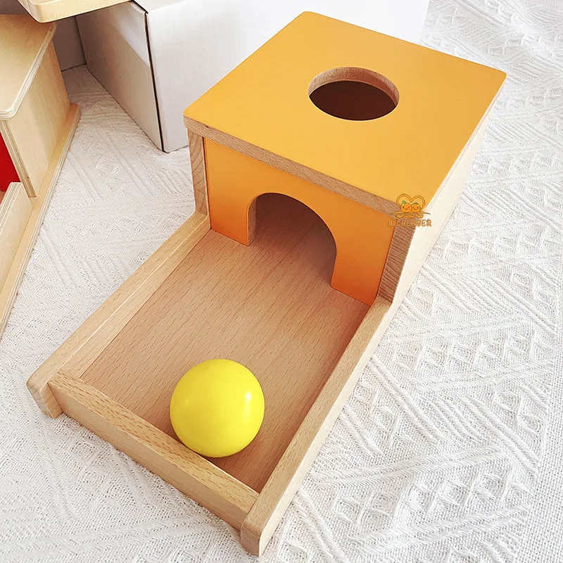 مصنع قابل للتخصيص ألعاب تعليمية مونتيسوري صندوق دائم كائن تعليمي خشبي جدًا لمجموعات اللعب للرضع #4