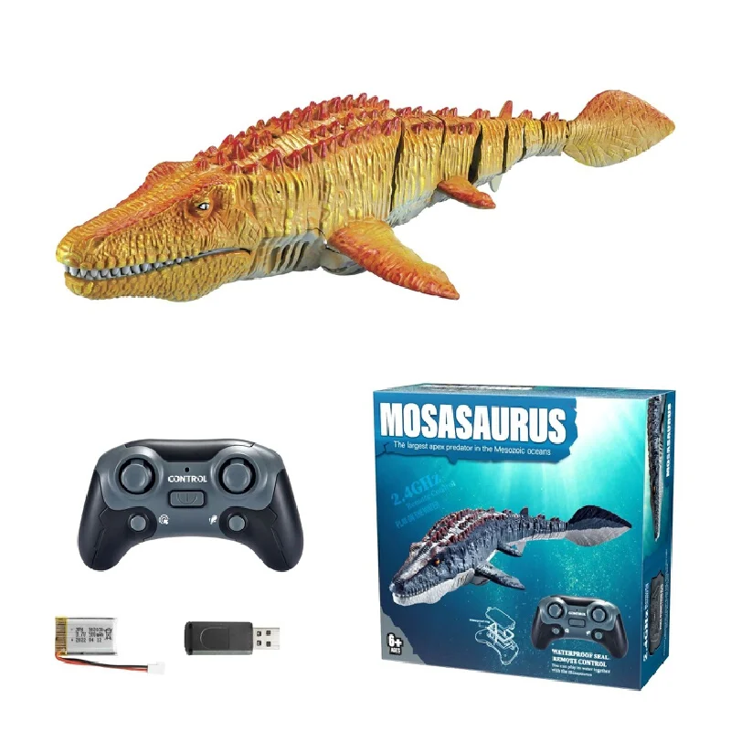 لعبة الديناصور الكهربائية Mosasaurus للتحكم عن بعد الواقعي مع حركة متمايلة ورذاذ الماء للأولاد والبنات أفضل هدية