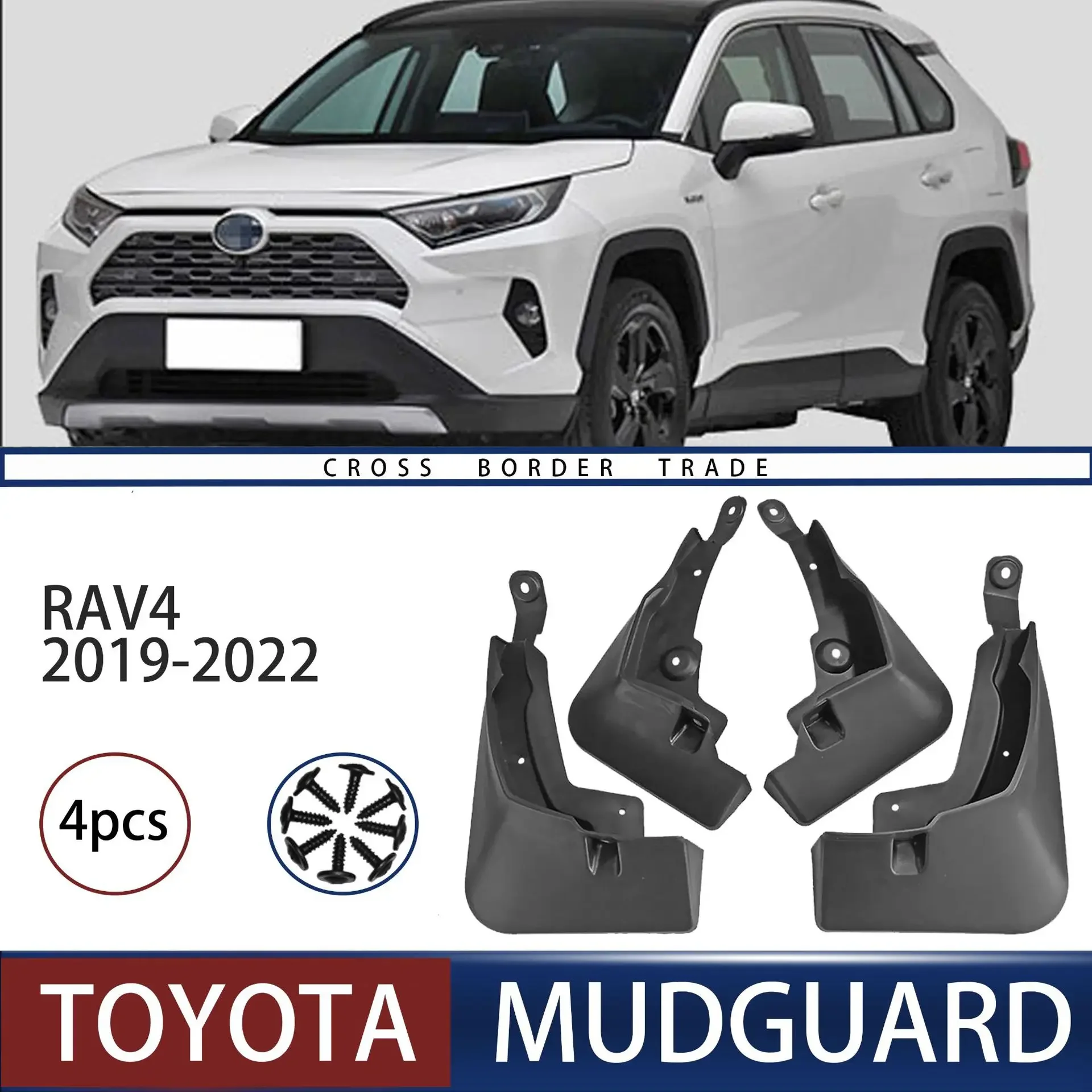 

FOR Toyota RAV4 2019-2022 Car Molded Mud Flaps Splash Guards Mudguards Front Rear Styling Front Rear Car Accessories