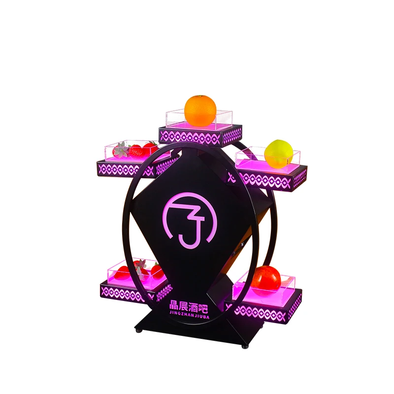 LED Luminous Fruit Tray Glowing Food Serving Dish for KTV Bar Lounge Pub Nightclub - Lighted Decorative Tray