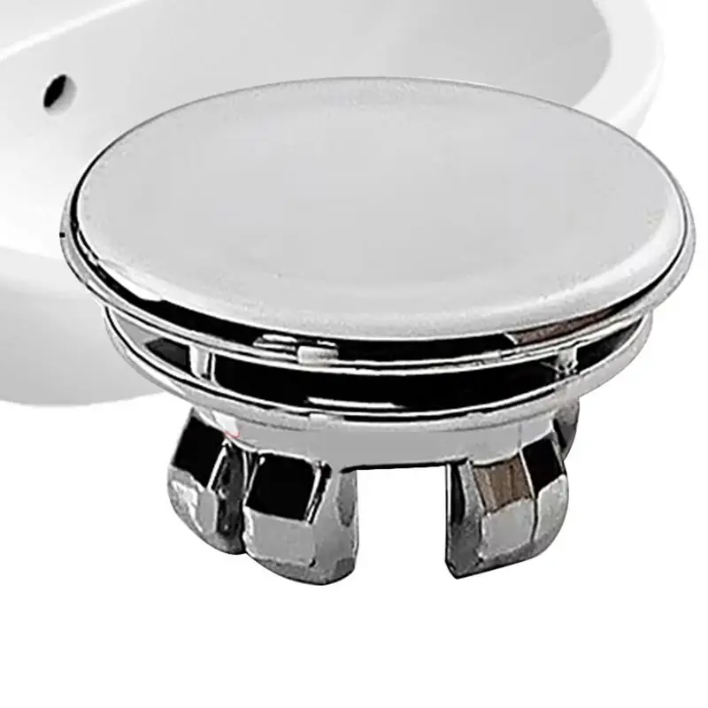 حلقة غطاء فائض حوض المطبخ والحمام البلاستيكية إدراج استبدال كروم غطاء تصريف دائري إكسسوارات حوض - 2