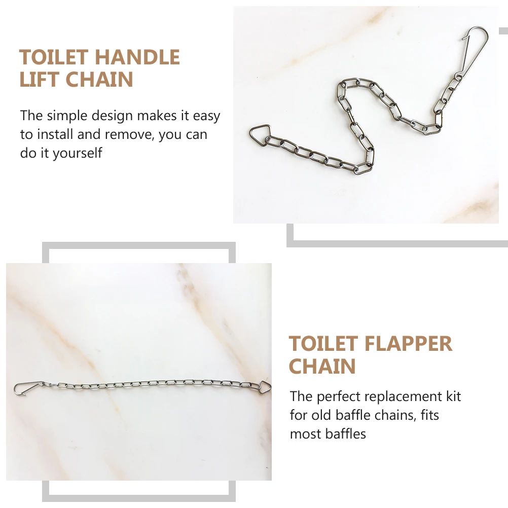 

5pcs Valve Chain Stainless Steel Tank Flapper Replacement Universal Baffle Lift Repair Silver Color