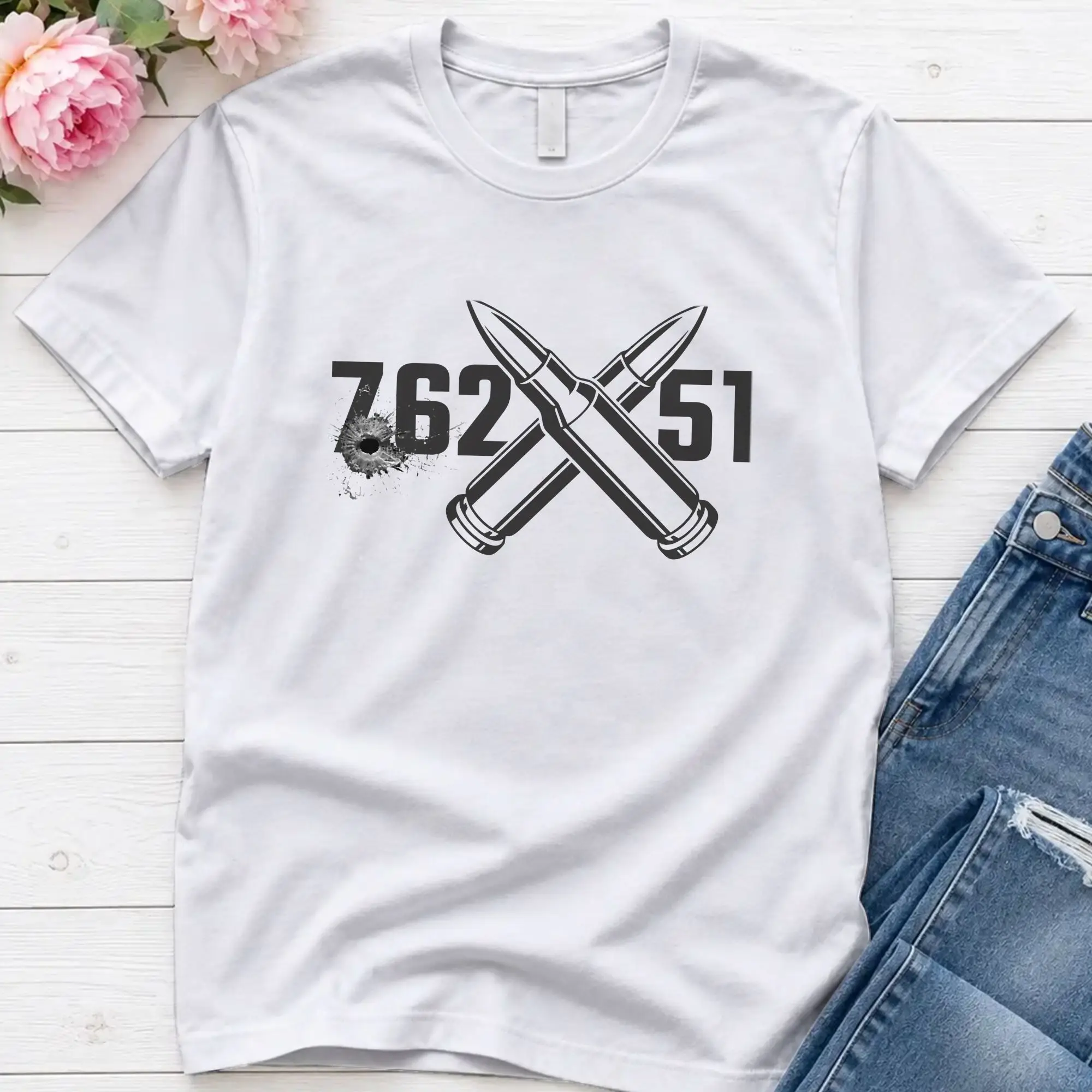 Oversized T Shirt Summer 7.62x51 Bullet Caliber .308 Fn Scar Hip Hop T-Shirts Got Ammo Cotton Tshirt for Men Y2K Basic Top Tees