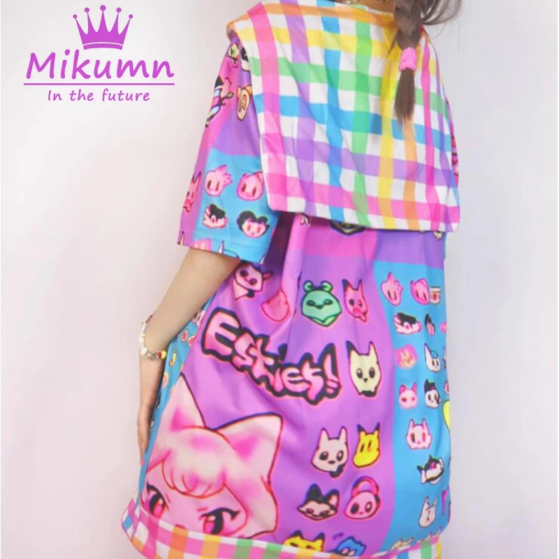 Mikumn Harajuku Y2K Cute Sailor Collar Loose Short Sleeve T-shirt Women Japanese Kawaii Print Aesthetic Grunge Oversized Top Tee