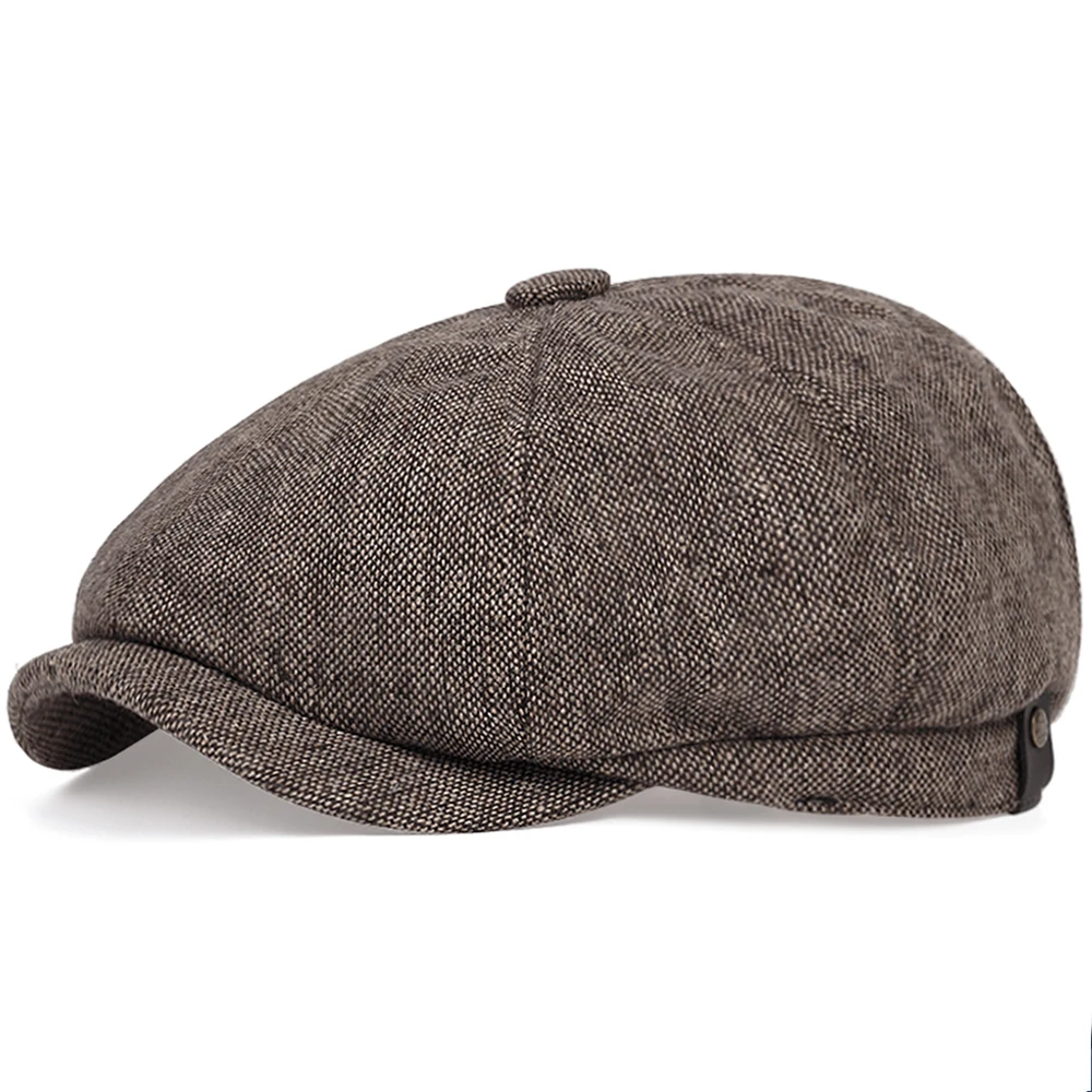 Retro Newsboy Caps für Herren, achteckige Hüte, britische Malerhüte, Herbst-Winter-Baskenmützen, Fischgrätmuster-Flatcaps, Hip-Hop-Baskenmützen, Gorras – Detail 20