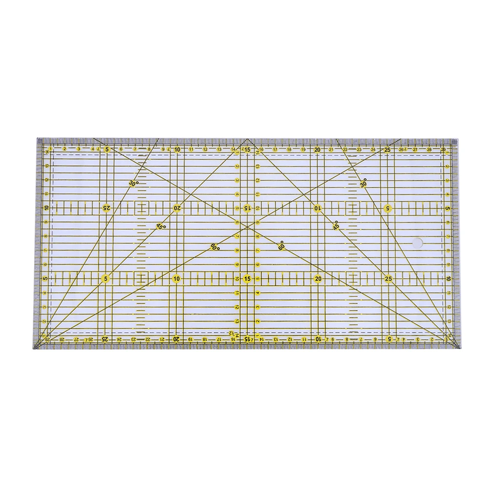 

DIY Fabric Cutting Ruler Square Patchwork Cloth Ruler Multi-Purpose 30x15cm with Grid Lines for Garment Design for Sewing Crafts