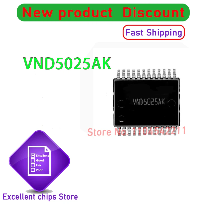 

5pcs/lot New Original VND5025AK VND5025 HSSOP24 In Stock