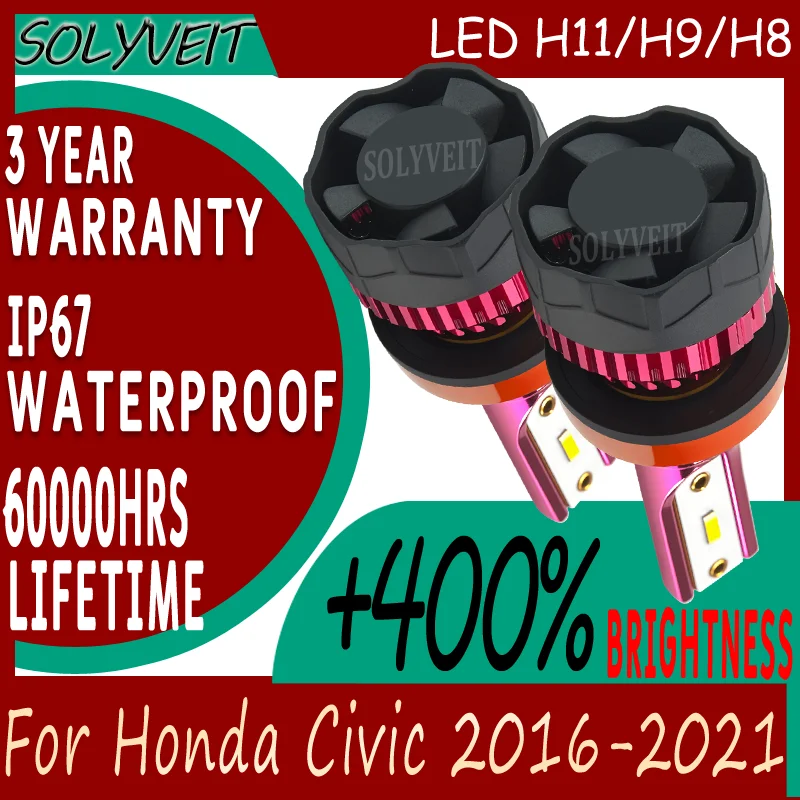 

Quick Installation Waterproof High-Intensity for Night Journeys LED Low Beam Bulbs For Honda Civic 2016 2017 2018 2019 2020 2021