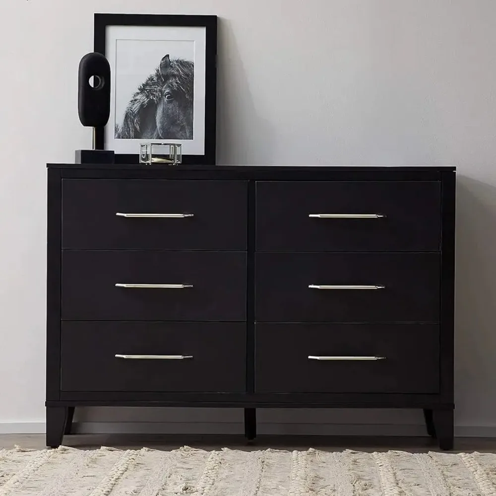 Modern Design-Easy Assembly, Morden Storage Dresser with Handles,for Bedroom,Living Room,Black,White Dresser