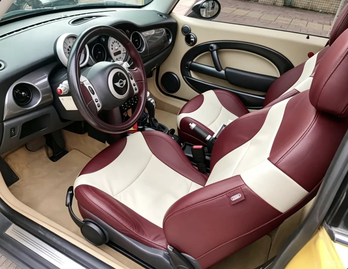 Für Mini R50 Maßgefertigte Autositzbezüge Luxuriöses Nappaleder 100% Passgenau Innenraumzubehör 360 ° Vollständige Abdeckung – Detail 10
