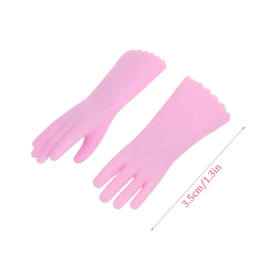 1/12 Scale Dollhouse Gloves Pink Green Scene Model Mini Baking Glove Doll Accessories Playing House Miniature Cleaning Gloves
