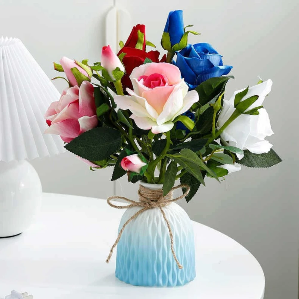 Nordic modern simple gradual change ceramic decorative vases, home desktop ornaments