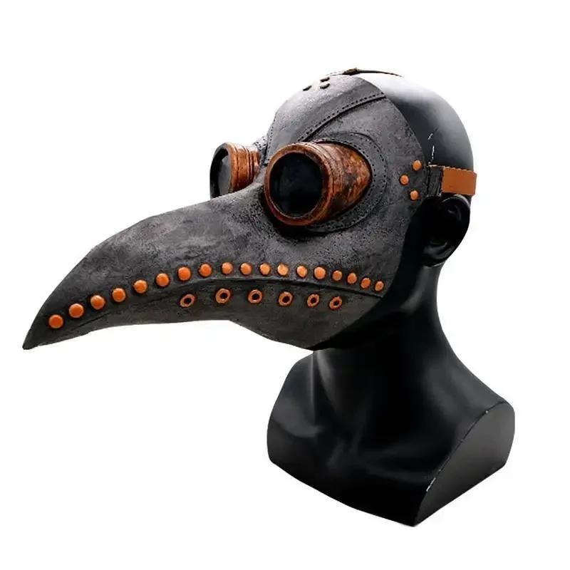 Maschera medico della peste becco lungo becco Cosplay Steampunk maschere Punk casco maschera per uccelli della peste Costume da festa di Halloween puntelli adulti bambini