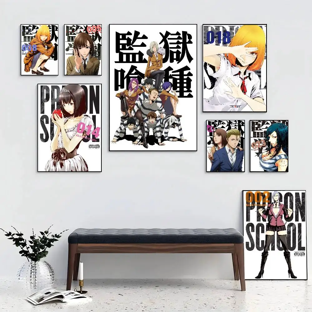 Anime P-Prison School Posters Living Room Bar Cafe Quality Canvas Vintage Style Comics Painting Art Home Wall Decor Picture