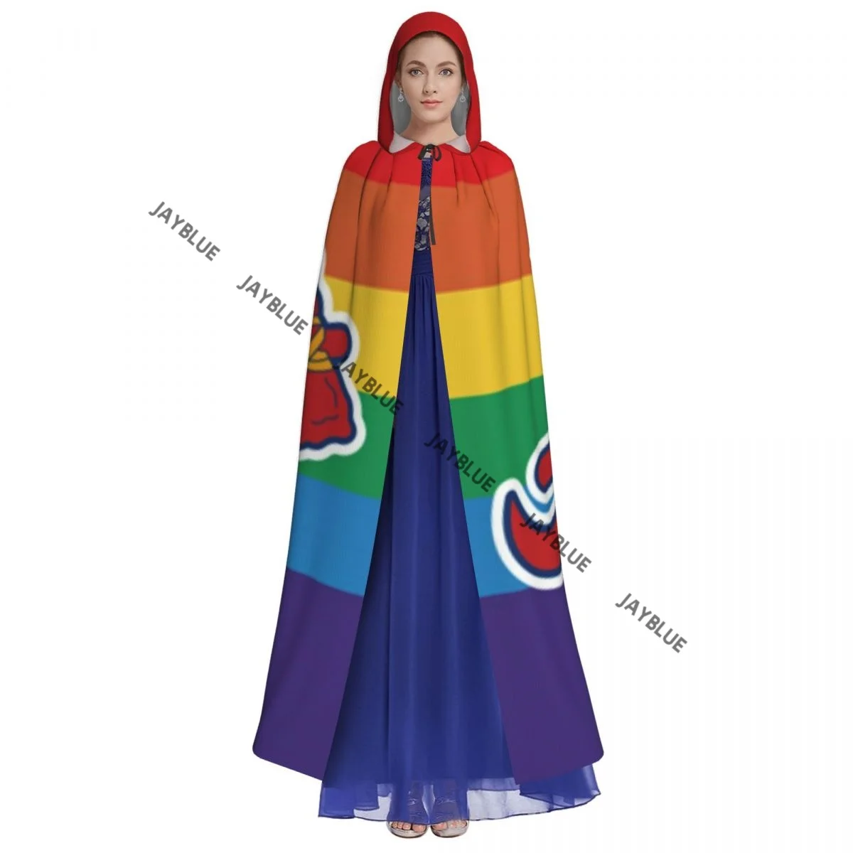 Long Cape Cloak Braves Rainbow Flag Hooded Cloak Coat Autumn Hoodies