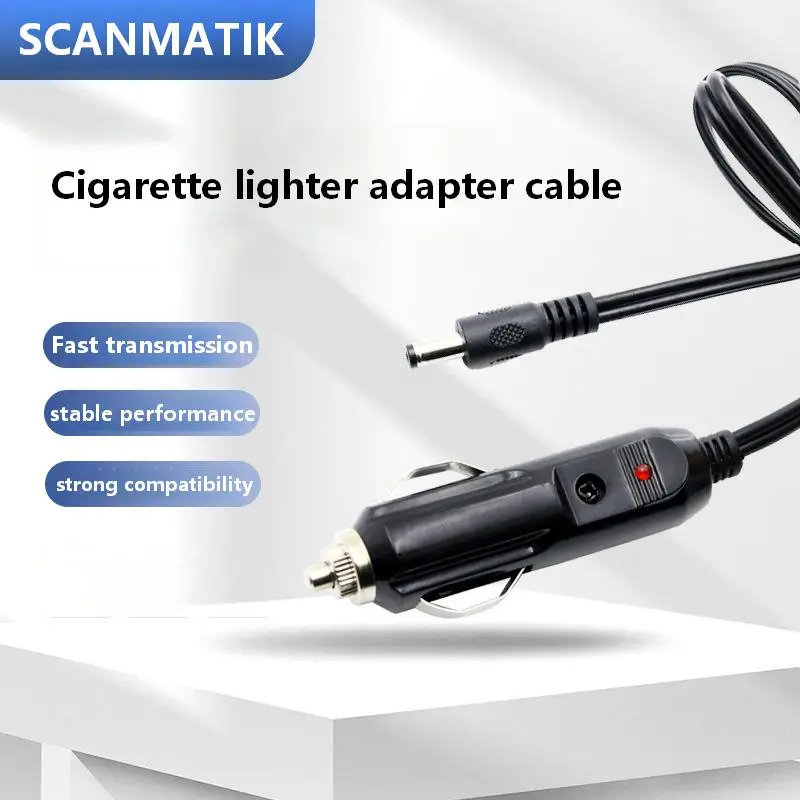 Universal DC Interface 12V Charging Line Connector Car Charger Cable 1m Black Extension Cable Socket Cord for Cigarette Lighter