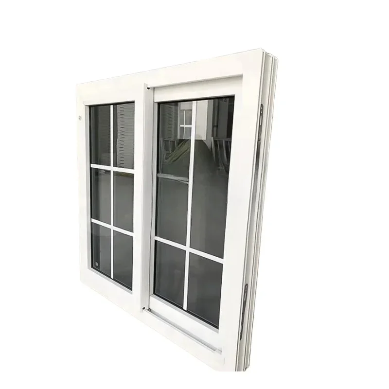 North American Latest Design Grill PVC Sliding Window UPVC Plastic Sliding Glass Windows