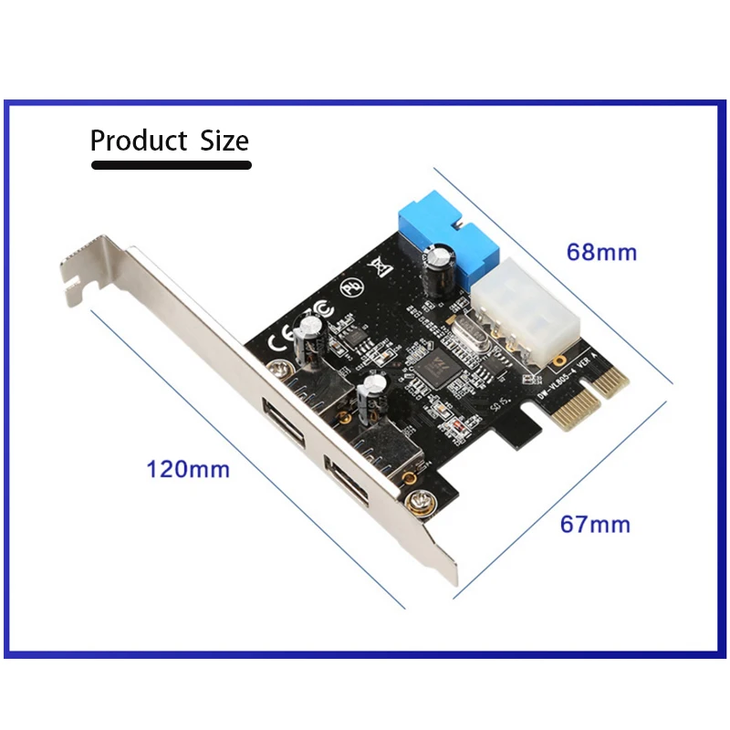 Плата расширения PCIE на USB3.0 USB3.0 HUB для настольного компьютера Адаптер PCIE Riser Card Разветвитель Адаптер Удлинитель PCIe Конвертер Чип VL805