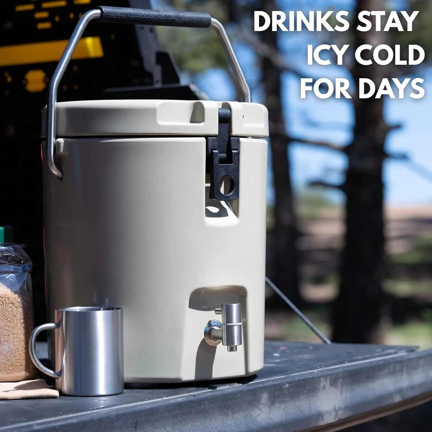 Izolowany dystrybutor napojów na gorące napoje - pojemność 7,5 litra, termos ze stali nierdzewnej na gorące i zimne napoje - przenośny pojemnik na napoje sportowe