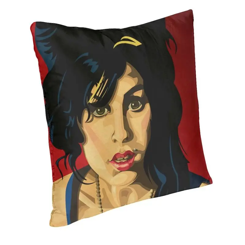 Amy Winehouse Pop Art Cushion Covers Polyester English Singer Pillow Case for Sofa Car Square Pillowcase Bedroom Decoration