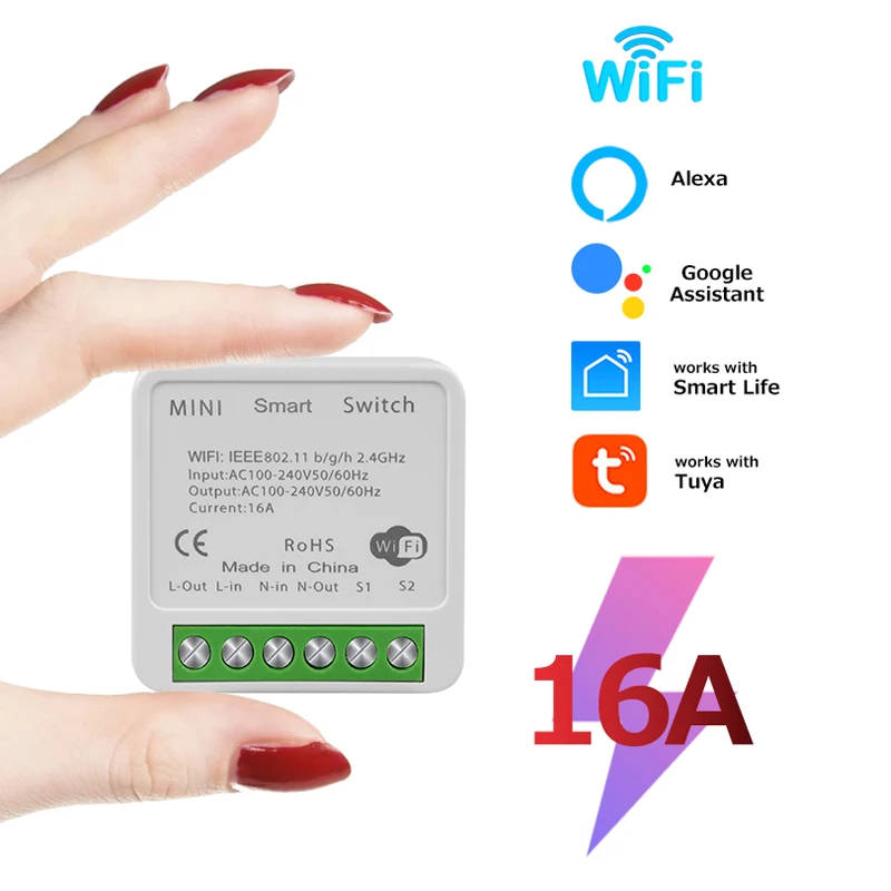 Tuya ZigBee WiFi Smart Switch 2-weg bedieningsonderbrekerrelais 220V 110V 16A Smart Life APP Spraakbesturing met Alexa Google Home